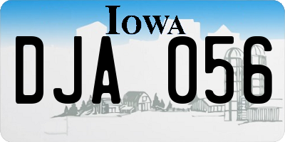 IA license plate DJA056