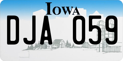 IA license plate DJA059