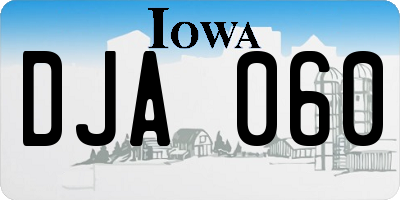 IA license plate DJA060