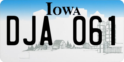 IA license plate DJA061