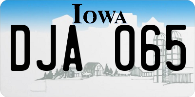 IA license plate DJA065