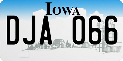 IA license plate DJA066