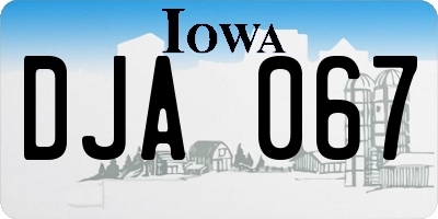 IA license plate DJA067
