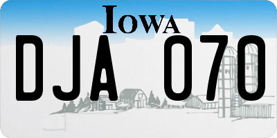 IA license plate DJA070