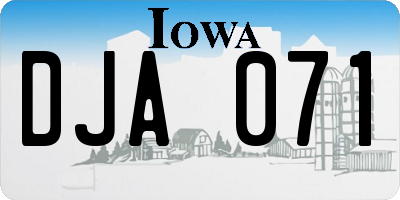 IA license plate DJA071