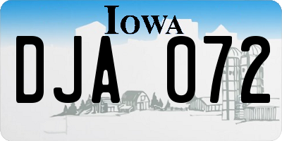 IA license plate DJA072