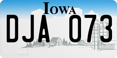 IA license plate DJA073