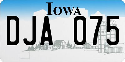 IA license plate DJA075
