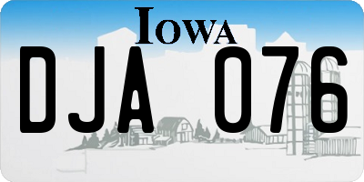 IA license plate DJA076