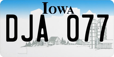 IA license plate DJA077