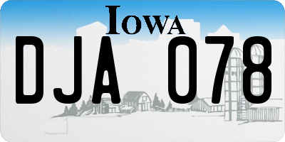 IA license plate DJA078