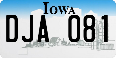 IA license plate DJA081