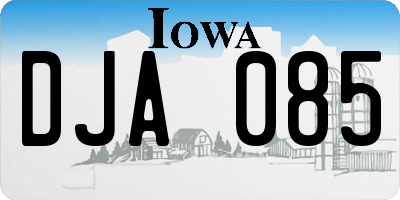 IA license plate DJA085