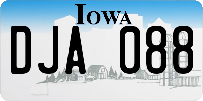 IA license plate DJA088