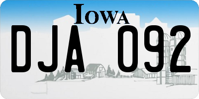 IA license plate DJA092