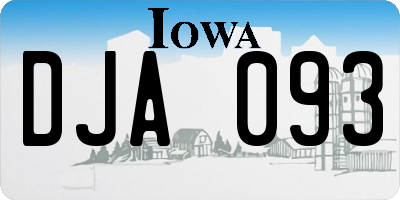 IA license plate DJA093