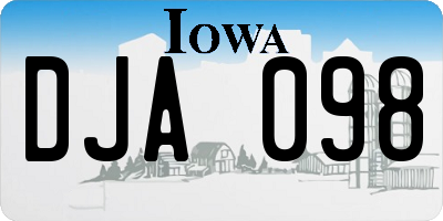IA license plate DJA098
