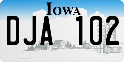 IA license plate DJA102