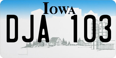 IA license plate DJA103