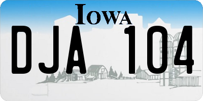 IA license plate DJA104