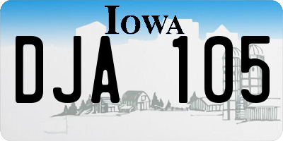 IA license plate DJA105