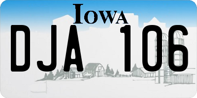 IA license plate DJA106