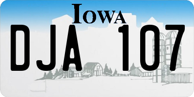 IA license plate DJA107