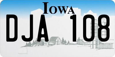 IA license plate DJA108