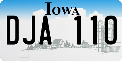 IA license plate DJA110