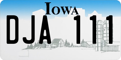 IA license plate DJA111