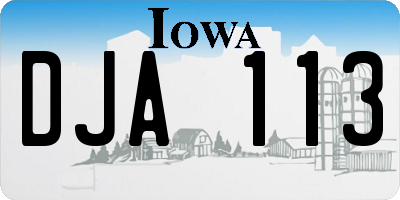 IA license plate DJA113