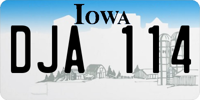 IA license plate DJA114