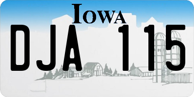 IA license plate DJA115