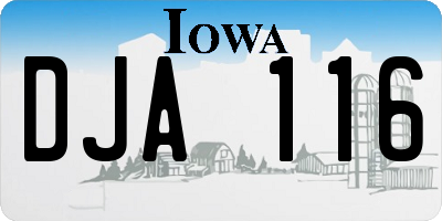 IA license plate DJA116