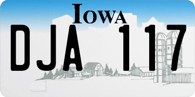 IA license plate DJA117