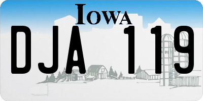 IA license plate DJA119