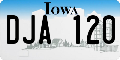 IA license plate DJA120