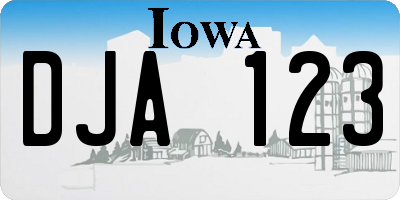 IA license plate DJA123