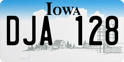 IA license plate DJA128