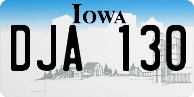 IA license plate DJA130