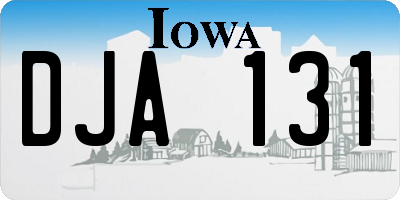 IA license plate DJA131