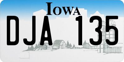 IA license plate DJA135