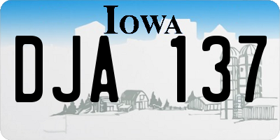 IA license plate DJA137