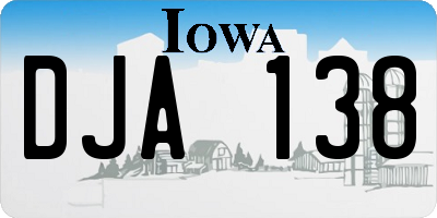 IA license plate DJA138