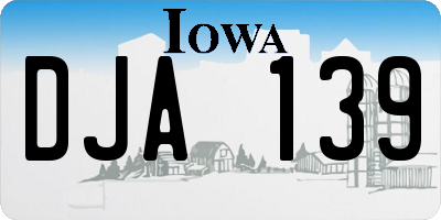 IA license plate DJA139
