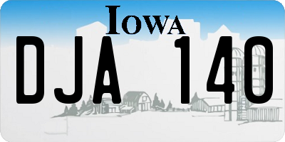 IA license plate DJA140