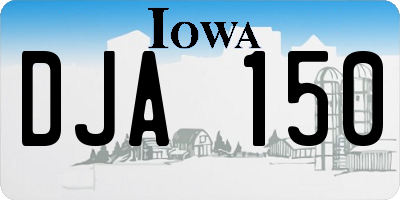 IA license plate DJA150