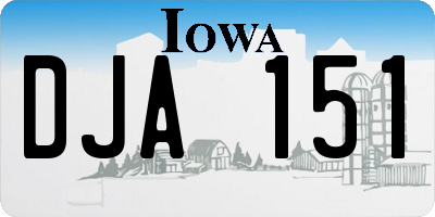 IA license plate DJA151