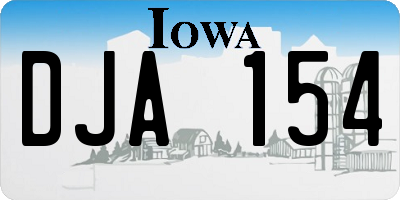 IA license plate DJA154