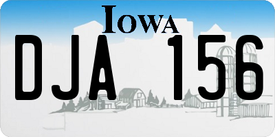 IA license plate DJA156
